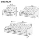 78" Modern Sofa Dutch Plush Upholstered Sofa with Metal Legs, Button Tufted Back Blue