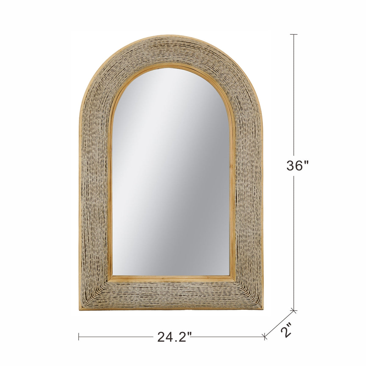 24.2"x36" Woven Texture Decorative Arched Mirror, photo 10 of 10