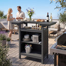 Outdoor Bar Patio Kitchen Island with HDPE & Aluminum Frame by HouseOfZazla