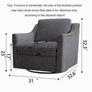360 Degree Swivel Armchair, Skin Friendly Fabric, Ergonomic Design, Brass Nail Decorative Armchair by Unique Piece Furniture
