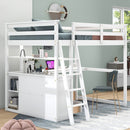 Modern Loft Bed With Built In Desk, Shelves, And 2 Drawers by HouseOfZazla