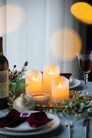 Flickering LED Candles With Remote Timer (Set of 3) - Ivory by HouseOfZazla