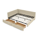 Mid-Century Storage Upholstered Tufted Bed Frame With Backrest And Armrests by HouseOfZazla