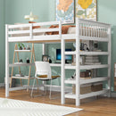 Loft Bed With Storage Shelves And Under Bed Desk by Unique Piece Furniture