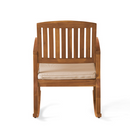 Acacia Wood Patio Outdoor Rocking Chair with Cushions