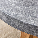 A modern retro circular coffee table with a diameter of 31.4 inches, made of MDF material, suitable for living rooms