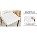 4 Dining Chair Set, White Dining Chair Set, PU Material High Back Seat and Sturdy Black Leg Chair for Dining Room, Kitchen and Living Room c-010
