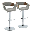 Elisa - Mid Century Modern Adjustable Barstool With Swivel With Rounded T Footrest (Set of 2) by HouseOfZazla