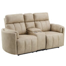 Elison - Motion Loveseat With Console - Dark Beige Polish Microfiber by Unique Piece Furniture