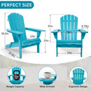 Lounge Patio Chair For Garden Outdoor Folding Embossed Adirondack - Turquoise Blue by Unique Piece Furniture