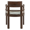 5 Piece Round Patio Table & Cushioned Armrest Chairs, Outdoor Dining Set With Umbrella Hole