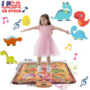 Dinosaur Dance Mat for Kids Aged 3-6 Electronic Music Dance Pad with 7 Gaming Modes Built-in Music Adjustable Volume Optimal Gift for Boys Girls