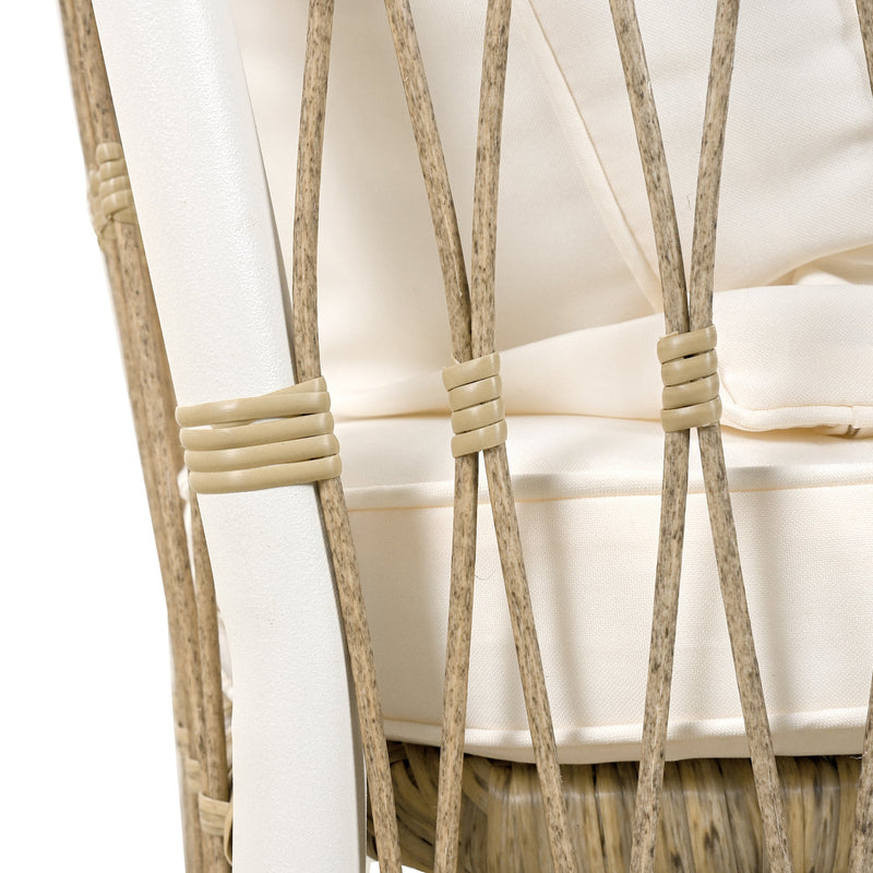 TOPMAX Modern 5-Piece Patio Extendable Wooden Dining Table Set, 12inch Butterfly Leaf Foldable Round Kitchen Table Set with 4 Rattan Arm Chairs for Backyard,Balcony, Garden, Poolside, Natural