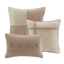 7 Piece Faux Suede Comforter Set Tan King