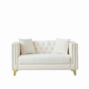 2 Seater Deep Seat Sofa With Button Nailhead, Square Arm by HouseOfZazla
