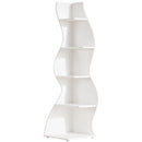 5 Tier Wavy Corner Bookshelf And Plant Stand For Living Room by HouseOfZazla