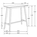 Rectangular Bar Table With Tapered Legs - Walnut