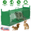 38in 2 Door Live Animal Cage Trap For Animals Under 18LBS Easy To Setup Humane Galvanized Iron Trap Cage For Raccoons Armadillos Groundhogs Muskrats O