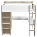 Loft Bed With Built In Storage Shelves, Clothes Rail, And Desk by HouseOfZazla