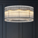 37-Inch Modern Black Round 8-Light Crystal Chandelier