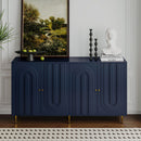 Modern Lacquered 4 Door Cabinet Sideboard Buffet Server Cabinet Storage Cabinet, For Living Room, Entryway, Hallway, Office, Kitchen And Dining Room by HouseOfZazla