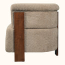31.7" Mid-Century Curved Barrel Accent Chair