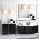 Rectangular Wall-Mounted Beveled Bathroom Mirror, Square Angle Metal Frame Wall Mounted Bathroom Mirrors For Wall (Horizontal & Vertical) - Glossy White by Unique Piece Furniture