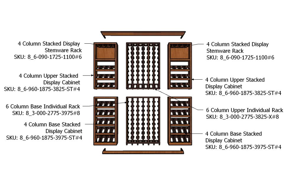 6 Foot Wine Cellar Storage System | 208 Bottle Capacity, photo 5 of 6