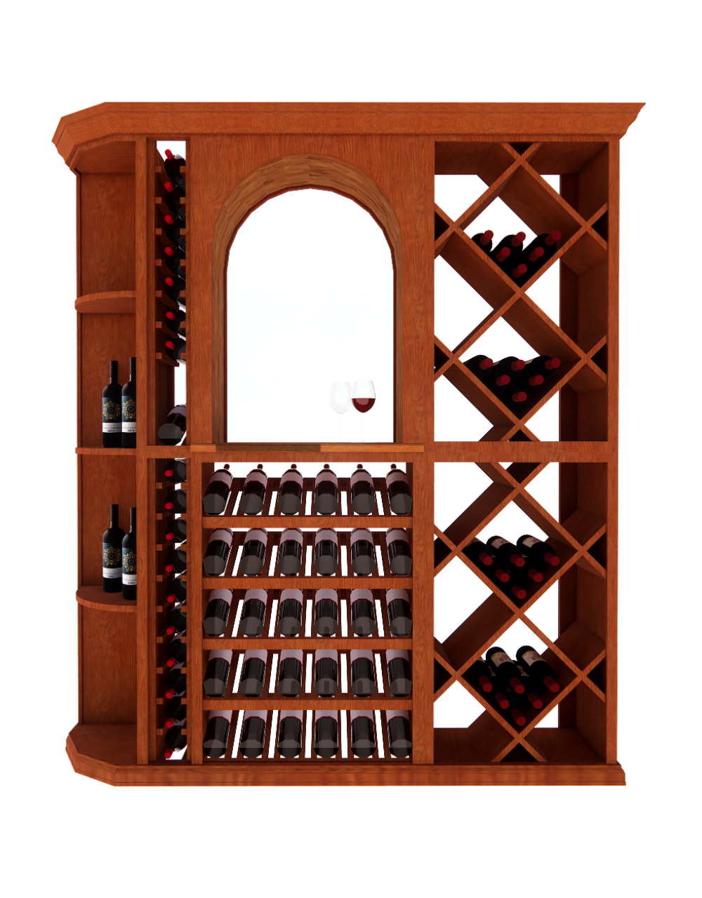 Luxury 6 Foot Wine Cellar Storage System - 210 Bottle Capacity
