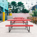 6ft Rectangle Picnic Table With Umbrella Hole