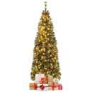 5/6/7/8/9 FT Pre-Lit Artificial Hinged Slim Pencil Christmas Tree by LJGDeals