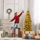 5/6/7/8/9 FT Pre-Lit Artificial Hinged Slim Pencil Christmas Tree