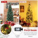 5/6/7/8/9 FT Pre-Lit Artificial Hinged Slim Pencil Christmas Tree by LJGDeals