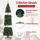 5/6/7/8/9 FT Pre-Lit Artificial Hinged Slim Pencil Christmas Tree by LJGDeals