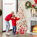 6/7 Feet Pre-Lit Fiber Optic White Snow-Flocked Artificial Christmas Tree by LJGDeals