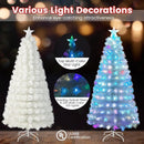 6/7 Feet Pre-Lit Fiber Optic White Snow-Flocked Artificial Christmas Tree by LJGDeals