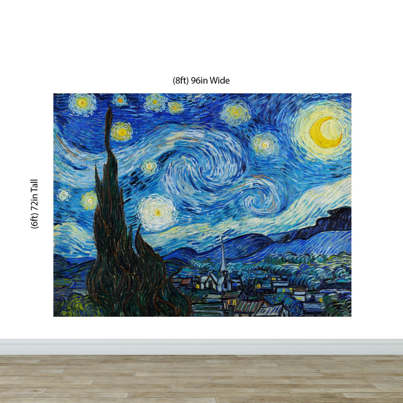 Vincent Van Gogh's The Starry Night Painting Wallpaper Mural.