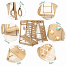 6in1 Indoor Jungle Gym for Toddler: Playground + Swings Set + Slide Board + Rope + Stairs