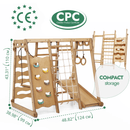 6in1 Indoor Jungle Gym for Toddler: Playground + Swings Set + Slide Board + Rope + Stairs
