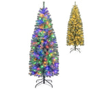 Pre-Lit Blue Artificial Christmas Tree Slim with 9 Lighting Modes by DirectDeals