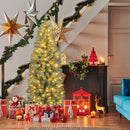 Pre-Lit Blue Artificial Christmas Tree Slim with 9 Lighting Modes by LJGDeals