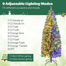 Pre-Lit Blue Artificial Christmas Tree Slim with 9 Lighting Modes by DirectDeals
