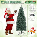 Pre-Lit Blue Artificial Christmas Tree Slim with 9 Lighting Modes by LJGDeals