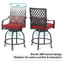 Alora 6-Piece Outdoor Patio Bar Set Dining Table With Umbrella & Swivel Bar Stools (SAK53218)