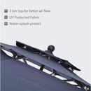 Alora 6-Piece Outdoor Patio Bar Set Dining Table With Umbrella & Swivel Bar Stools (SAK53218)