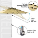 Alora 6-Piece Outdoor Patio Bar Set Dining Table With Umbrella & Swivel Bar Stools (SAK53218)