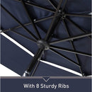 Alora 6-Piece Outdoor Patio Bar Set Dining Table With Umbrella & Swivel Bar Stools (SAK53218)