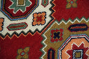 Red and Ivory Hand Knotted Kazak Wool Area Rug 6x6 - Traditional