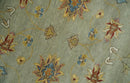 Silver and Ivory Hand Knotted Wool Area Rug 6x8 - Persian Style