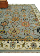Hand Knotted Gray and Ivory Wool Area Rug Traditional Vintage Design by The Rug Decor